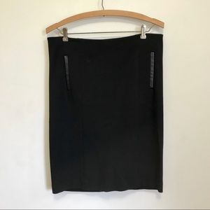Ann Taylor Stretch Knit Black Pencil Skirt Pockets